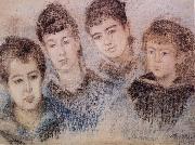 Claude Monet The Four Hoschede Childern Jacques,Suzanne,Blanche and Germaine France oil painting artist